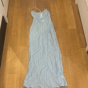 Elegant Light Blue Maxi Dress